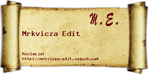 Mrkvicza Edit névjegykártya